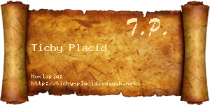 Tichy Placid névjegykártya